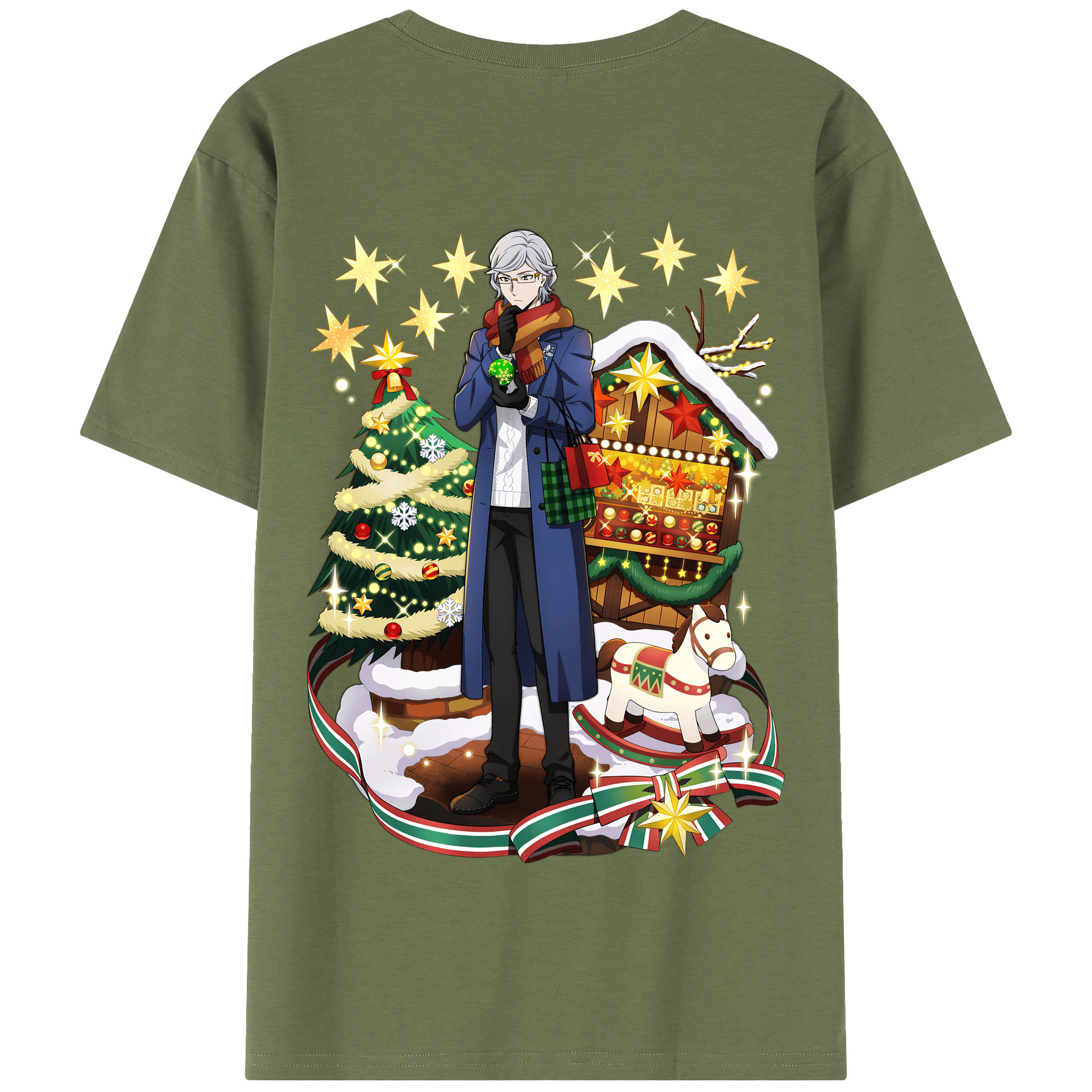 （画像用） 文豪ストレイドッグス Bungo Stray Dogs 綿100％半袖Tシャツ（背面プリント）